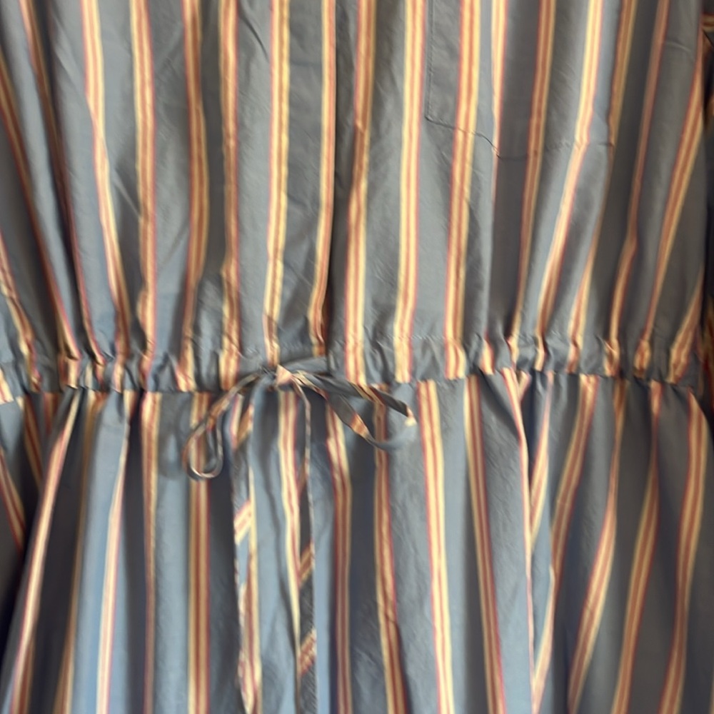 Blue Striped Maxi shirt dress by Caslon size L oversized - Picture 5 of 10